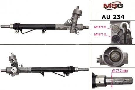 Рульова рейка з ГПК нова AUDI A4 (8E2, B6) 00-04,A4 Avant (8E5, B6) 01-04,A4 кабрио (8H7, B6, 8HE, B7) 02 MSG AU234 (фото 1)