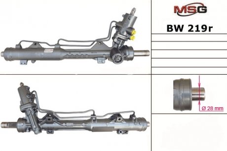 Рульова рейка з ГПК відновлена BMW 1 (E81) 06-12, 1 (E88) 08-,1 (E82) 07-, 3 (E90) 05-11, 3 Touring (E91) 05- MSG BW219R