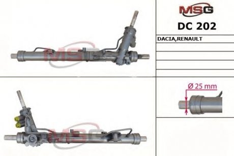 Рульова рейка з ГПК нова DACIA Duster 2010-,RENAULT Duster 2010-,RENAULT Captur Kaptur(HHA) 2.0 16V 2013- MSG DC202