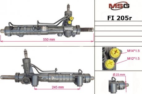 Рулевая рейка с ХПК восстановлена FIAT DOBLO (119) 01-,DOBLO Cargo (223) 01- MSG FI205R