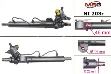 Рульова рейка з ГПК відновлена NISSAN ALMERA TINO (V10) 00-05 MSG NI203R (фото 1)