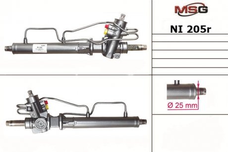 Рульова рейка з ГПК відновлена NISSAN BLUEBIRD 83-90, NISSAN MICRA K10 82-92 MSG NI205R (фото 1)