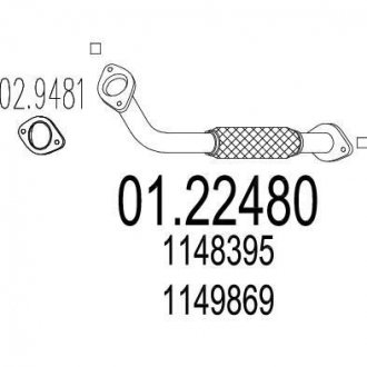 Труба вихлопного газу MTS 0122480