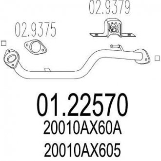 Труба вихлопного газу MTS 0122570
