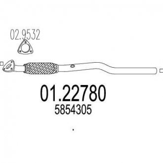 Труба выхлопного газа MTS 0122780