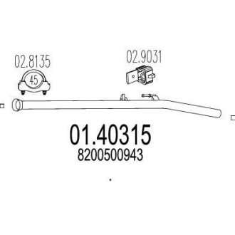 Труба вихлопного газу MTS 0140315