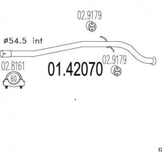 Труба вихлопного газу MTS 0142070 (фото 1)