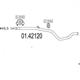 Труба выхлопного газа MTS 0142120 (фото 1)