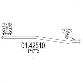 Труба выхлопного газа MTS 0142510