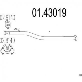 Труба выхлопного газа MTS 0143019