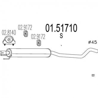 Глушник системи випуску (середній) MTS 0151710