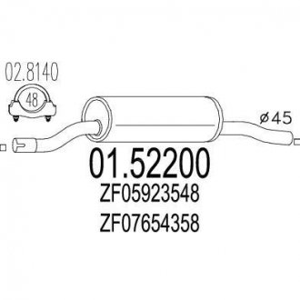 Предглушитель выхлопных газов MTS 0152200