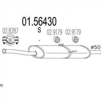 Глушитель системы выпуска (средний) MTS 0156430