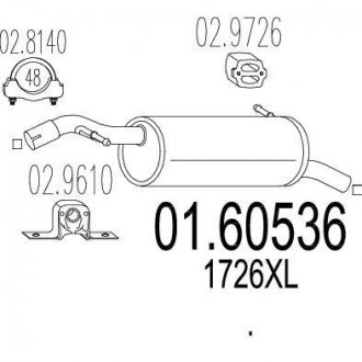 Глушитель выхлопных газов (конечный) MTS 0160536