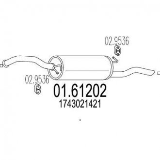Глушитель выхлопных газов (конечный) MTS 0161202