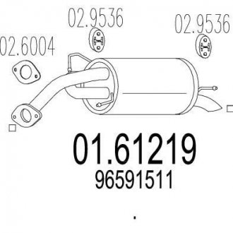 Труба выхлопная koсc. CHEV.MATIZ 0.8.. MTS 0161219