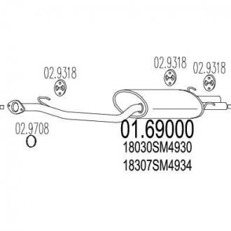 Глушитель выхлопных газов (конечный) MTS 0169000