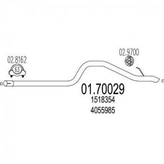 Труба выхлопного газа MTS 0170029