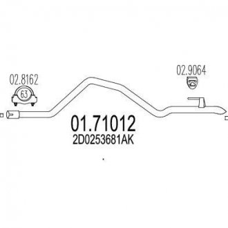 Труба вихлопного газу MTS 0171012