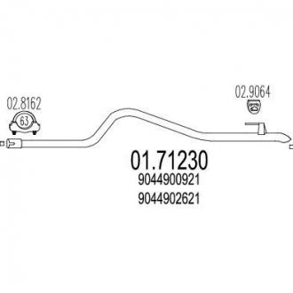 Труба выхлопного газа MTS 0171230