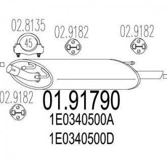 Глушитель выхлопных газов (конечный) MTS 0191790
