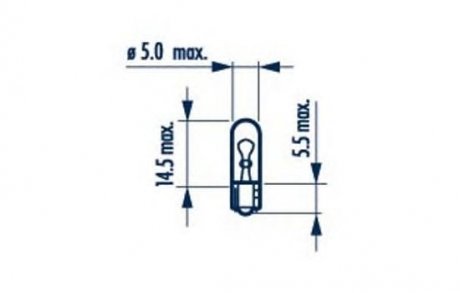 Автолампа W1,2W W2x4,6d 1,2W прозора NARVA 17040