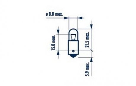 Автолампа T4W BA9s 4 W прозора NARVA 17131