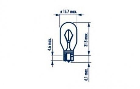 Автолампа W16W W2,1x9,5d 16 W прозрачная NARVA 17631