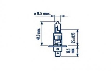 Лампа розжарювання H1 12v 55w P14,5s NARVA 48320B1