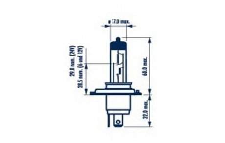 Лампа H4 24V 75/70W P43t NARVA 48892B1