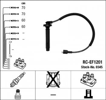 Комплект проводів запалення NGK 0345