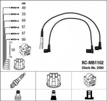 Проволока зажигания, набор NGK 2580