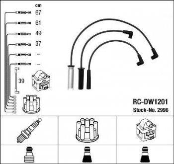 Проволока зажигания, набор NGK RCDW1201