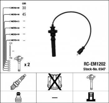 Проволока зажигания, набор NGK RCEM1202 (фото 1)