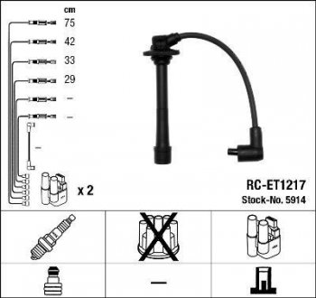 Дроти запалення, набір NGK RCET1217