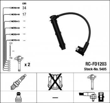 Проволока зажигания, набор NGK RCFD1203