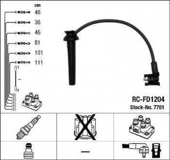 Проволока зажигания, набор NGK RCFD1204