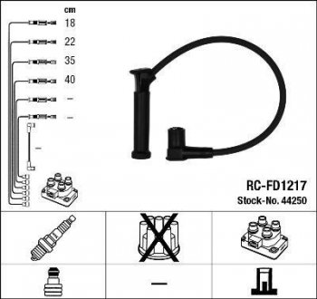 Комплект высоковольтных проводов NGK RCFD1217