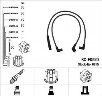 Высоковольтные провода (набор) NGK RCFD520