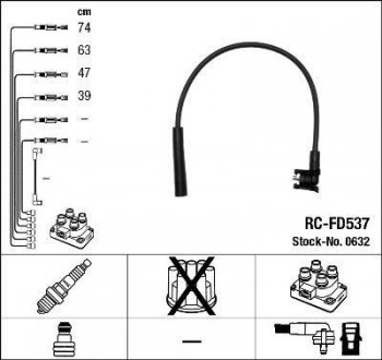 Высоковольтные провода (набор) NGK RCFD537