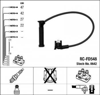 Высоковольтные провода (набор) NGK RCFD548