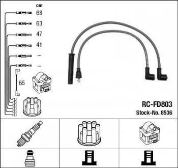 Высоковольтные провода (набор) NGK RCFD803