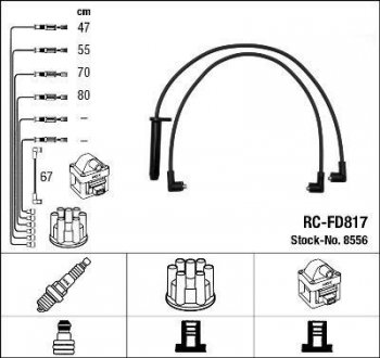 Высоковольтные провода (набор) NGK RCFD817