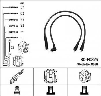 Проволока зажигания, набор NGK RCFD825