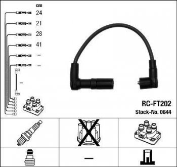 Высоковольтные провода (набор) NGK RCFT202