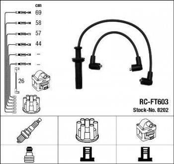 Высоковольтные провода (набор) NGK RCFT603