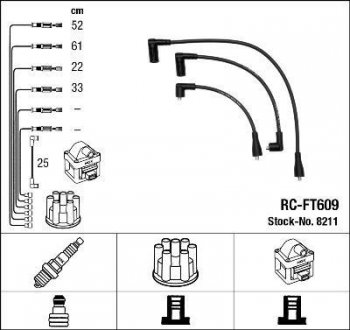 Высоковольтные провода (набор) NGK RCFT609