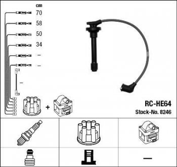 Высоковольтные провода (набор) NGK RCHE64