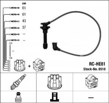 Высоковольтные провода (набор) NGK RCHE81