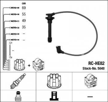 Проволока зажигания, набор NGK RCHE82